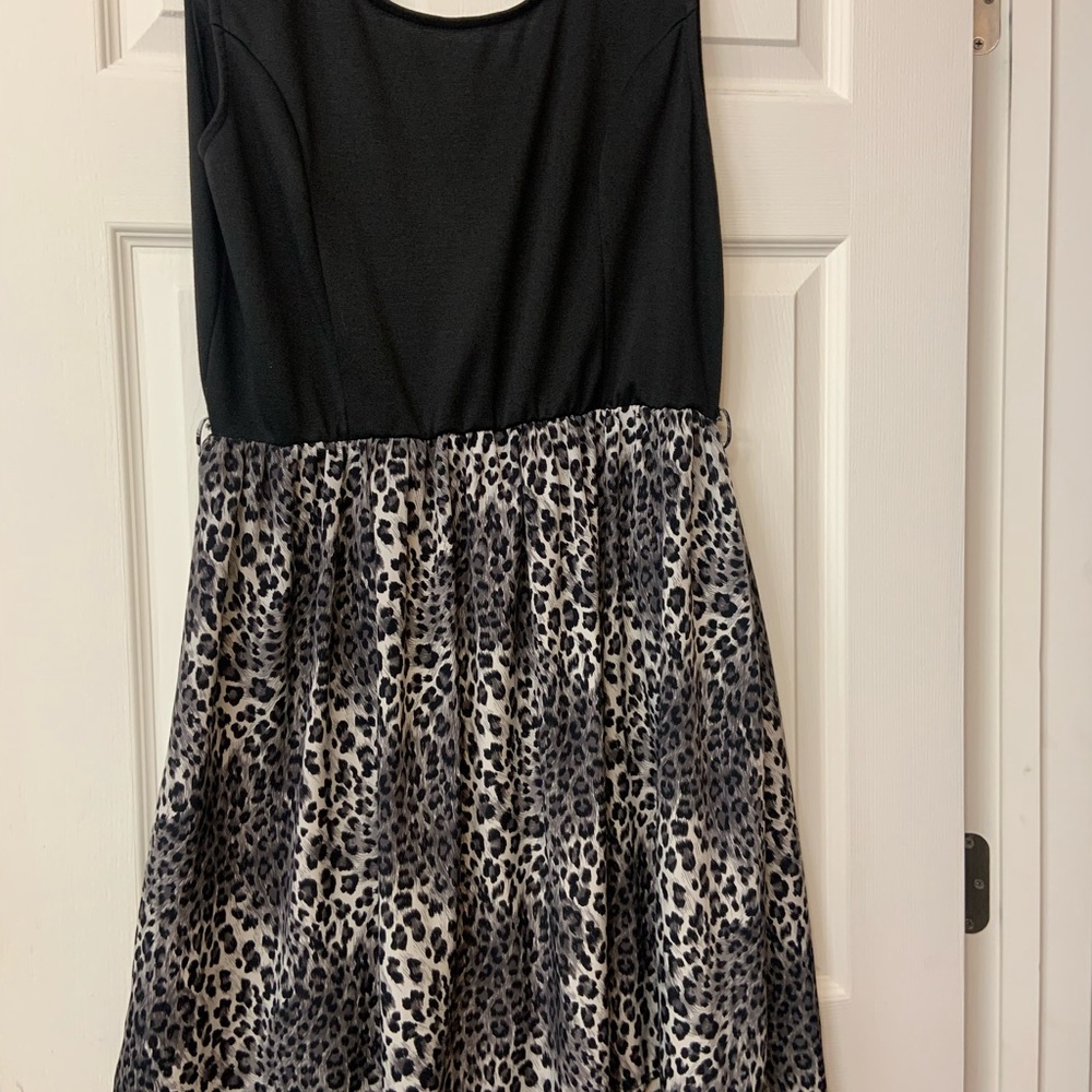 Leopard print hi-lo dress